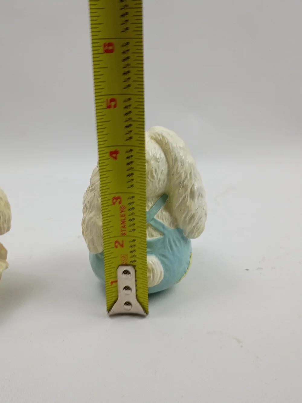 Pastel Bunny Figurine Set - Cream and Blue Decorative Bunnies